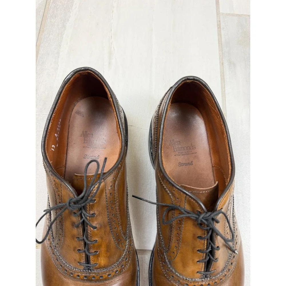 Allen Edmonds Strand Mens 13 E Brown Leather Brogue Cap Toe Oxford Shoes 6135